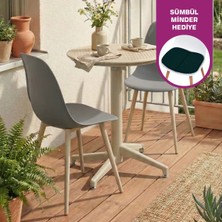 Vilinze Tilia Plastik Bahçe Balkon Bistro Seti Katlanır Masa 60*60 cm