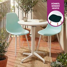 Vilinze Tilia Plastik Bahçe Balkon Bistro Seti Katlanır Masa 60*60 cm