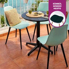 Vilinze Tilia Plastik Bahçe Balkon Bistro Seti Katlanır Masa 60*60 cm (1+4 Set)