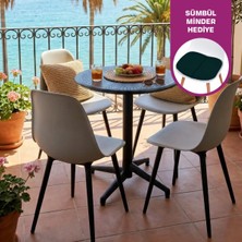 Vilinze Tilia Plastik Bahçe Balkon Bistro Seti Katlanır Masa 60*60 cm (1+4 Set)