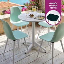 Vilinze Tilia Plastik Bahçe Balkon Bistro Seti Katlanır Masa 60*60 cm (1+4 Set)