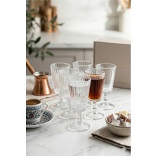 Homerest 6'lı Ayaklı Kahve Yanı Su Bardağı Seti Lüks Kristal Kesim Cam Sunum Bardağı Modern Bohem Şık Tasarım