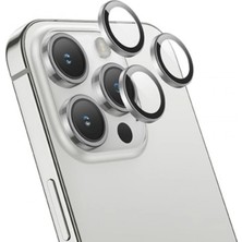 Marsilyan Hoco Crystal Clear Iphone 15 Pro-15 Pro Max Hd 3D Metal Çerçeveli Kamera Koruyucu Lens
