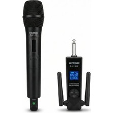 Rose R-201-EW UHF Kablosuz El Mikrofon Siyah 32 Kanal Yüksek Ses Kalitesi ve Taşınabilirlik