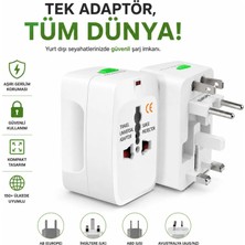 Teknomila Seyahat Universal Çoklu Priz Adaptörü Akım Korumalı 10A 250V