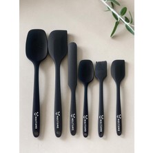 Multiamo 6lı Takım Yanmaz Yapışmaz Slikon Yumurta Fırçası Kaşık Bıçak Pasta Spatula Seti