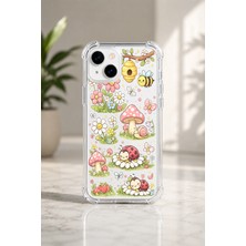 Powerfox Iphone 15/14 Uyumlu Cute Mantar Baskılı Sevimli Telefon Kılıfı MK01A