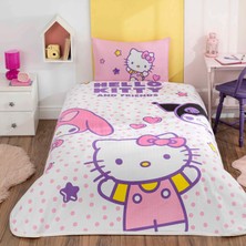 Taç Lisanslı Hello Kitty&friends Pamuk Tek Kişilik Pike Takımı