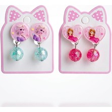 The Littles Kids Elsa ve Prenses Figürlü Karışık Renk ve Model Sıkıştırmalı Bijuteri Çocuk Küpe - 2 Çift