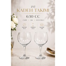 Countra 2’li Cam Kadeh Takımı 630 cc Şeffaf Tasarım Sunum ve Içecek Bardağı Seti