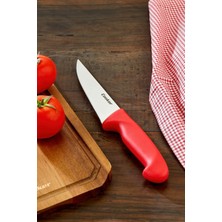 Cooker 27 cm Paslanmaz Çelik Kasap Bıçağı Kırmızı CKR4597