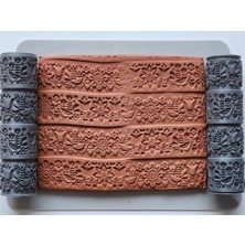 Atölye Dekupaj Model 183 - İskandinav Motifi - Deboss & Emboss İkili Set - Polimer Kil Seramik Çamuru Doku Oklavası