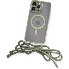 Mrs-  iPhone 13 Pro Kılıf Divo Lazer Askılı Magsafe Kapak - Koyu Yeşil -548484