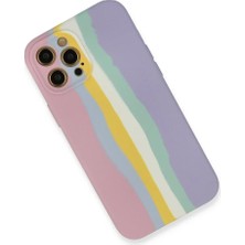 Mrs-  iPhone 12 Pro Max Kılıf Ebruli Lansman Silikon - Pembe-Lila -548484