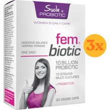 Suda Probiotic Fembiotic Kadınlar Için Probiyotik 30 Kapsül - 3 Adet (Toplam 90 Kapsül)