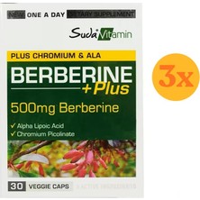 Suda Vitamin Berberine Plus Karamuk Ekstresi 30 Kapsül - 3 Adet (Toplam 90 Kapsül) - Dezenfektan Hediyeli (%72 Alkol)