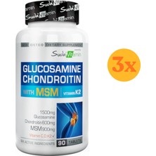 Suda Vitamin Glucosamine Chondroitin Msm 90 Tablet - 3 Adet (Toplam 270 Tablet) - Dezenfektan Hediyeli (%72 Alkol)