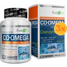 Suda Vitamin Co-Omega Koenzim Q10 30 Yumuşak Kapsül - 3 Adet (Toplam 90 Kapsül) - Dezenfektan Hediyeli (%72 Alkol)