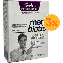 Suda Probiotic Menbiotic Erkekler Için Probiyotik 30 Kapsül - 3 Adet (Toplam 90 Kapsül) - Dezenfektan Hediyeli (%72 Alkol)