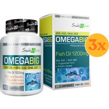 Suda Vitamin Omegabig 30 Softgel - 3 Adet (Toplam 90 Softgel) - Dezenfektan Hediyeli (%72 Alkol)