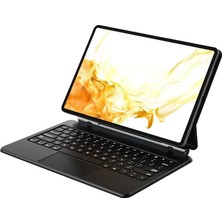 Mrs-  Samsung Galaxy T737 Tab S7 Fe 12.4 Kılıf Eternal Ledli Klavyeli Tablet Kılıfı - Siyah -54