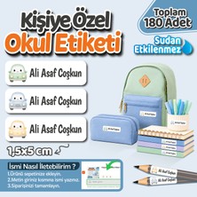 Obibaskı Kişiye Özel Okul Etiket Seti - 180 Adet - Kokusuz Ekolojik Mürekkep Pvc Etiket Sticker-Sevimli Arabalar