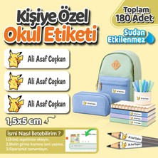 Obibaskı Kişiye Özel Okul Etiket Seti - 180 Adet - Kokusuz Ekolojik Mürekkep Pvc Etiket Sticker-Pikachu