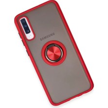 Mrs-  Samsung Galaxy A70 Kılıf Montreal Yüzüklü Silikon Kapak - Kırmızı -548484