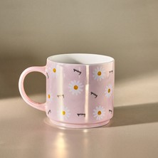 Karaca Daisy Lüsterli Pembe Kupa 420 ml