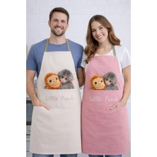 Ays Home Cepli Krem Pudra Sevimli Little Punch ve Orangutan Baskılı Mutfak Önlüğü Seti