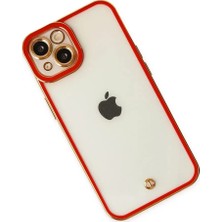 Mrs-  iPhone 14 Plus Kılıf Liva Lens Silikon - Kırmızı -548484