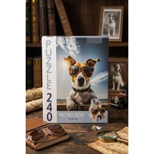 Farbu Oyuncak 240 Parça Retro Dog Havalı Köpek Portresi Puzzle 33X48CM Eğitici Çocuk Yapboz
