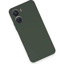 Mrs-  Vivo Y16 Kılıf Nano Içi Kadife Silikon - Koyu Yeşil -548484