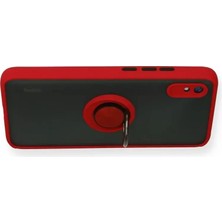 Mrs-  Xiaomi Redmi 9A Kılıf Montreal Yüzüklü Silikon Kapak - Kırmızı -548484