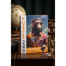 Farbu Oyuncak 240 Parça Bob Monkey Havalı Hayvan Portresi Puzzle 33X48CM Eğitici Çocuk Yapboz