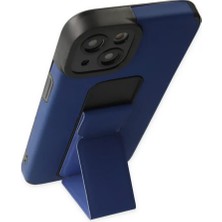 Mrs-  iPhone 14 Plus Kılıf Mega Standlı Silikon - Mavi -548484