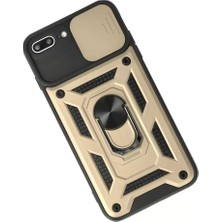 Mrs-  iPhone 7 Plus Kılıf Pars Lens Yüzüklü Silikon - Gold -548484