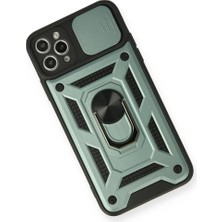 Mrs-  iPhone 11 Pro Max Kılıf Pars Lens Yüzüklü Silikon - Yeşil -548484