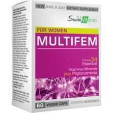 Suda Vitamin Multifem Multivitamin 60 Kapsül - Dezenfektan Hediyeli (%72 Alkol)
