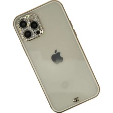 Mrs-  iPhone 12 Pro Max Kılıf Liva Taşlı Silikon - Beyaz -548484