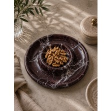 Mermosa Doğal Mermer Sunumluk/Çerezlik Rosso Levento
