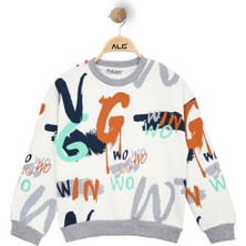 Alg ERKEK ÇOCUK RENKLİ GRAFİTİ BASKILI SWEATSHIRT