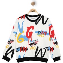 Alg ERKEK ÇOCUK RENKLİ GRAFİTİ BASKILI SWEATSHIRT