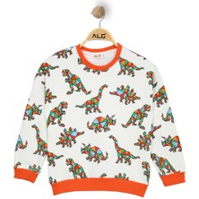 Alg ERKEK ÇOCUK RENKLİ DINOSAUR BASKILI SWEATSHIRT