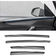 Oled Garaj Tesla Model Y Juniper Için Uyumlu Kapı Döşemesi Üst Kısım Kaplama 4 Parça Parlak Karbon