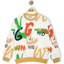 Alg ERKEK ÇOCUK RENKLİ GRAFİTİ BASKILI SWEATSHIRT