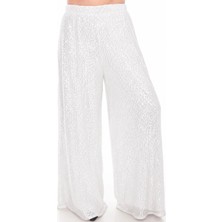 Lady Majestic Palazzo Pullu Payetli Bol Paça Pantolon Işıltılı Abiye 36 - 58