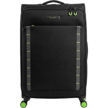 United Colors Of Benetton Siyah Orta Boy Trolley 60 cm Unisex Valiz Bölmeli Tasarım ve 4 Tekerlekli