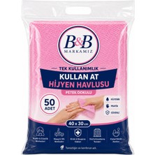 B&B Kozmetik Kullan At Pembe Renk Hıjyen Havlusu 40X30 50 Adet