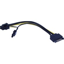 15-Pin Sata Erkek - 8-Pin (6+2 Pin) Pcı-Express Dişi  Ekran Kartı Güç Adaptörü Kablosu
